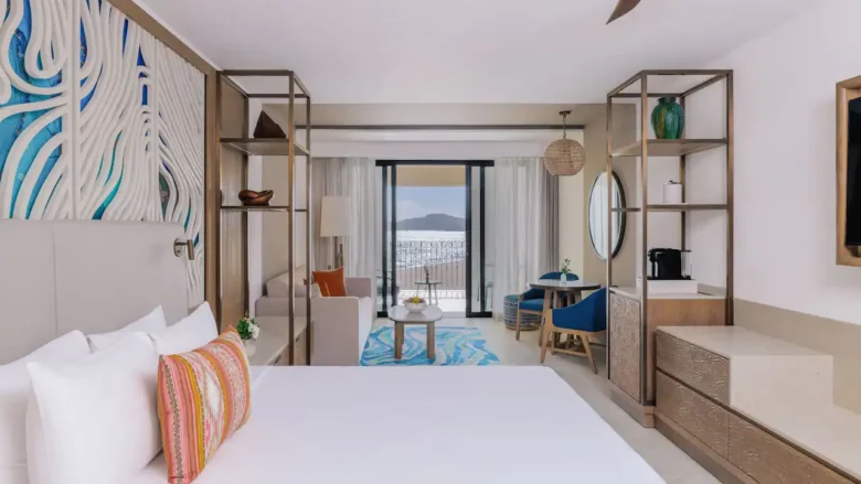 Deluxe Oceanfront King room with king bed, private balcony, and Sea of Cortez views at Hyatt Ziva Los Cabos.