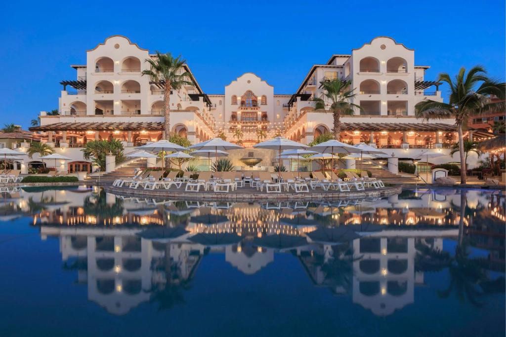 Hacienda del Mar Los Cabos Resort with oceanfront pools, Spanish colonial architecture, and Sea of Cortez views near Cabo San Lucas.